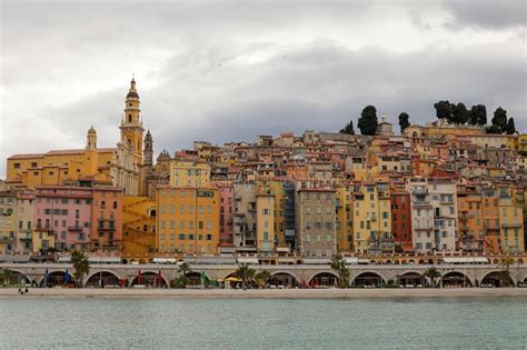 Old Town And Architecture Of Menton On The French Riviera During A