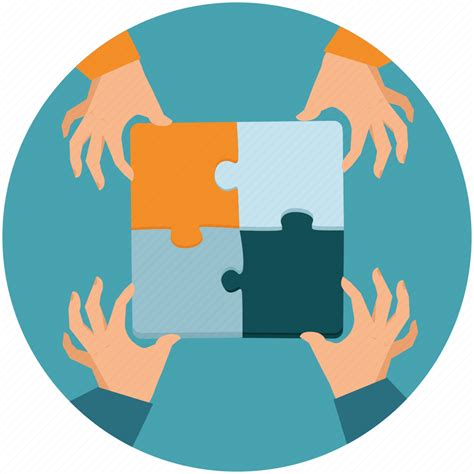 Business Cooperate Cooperation Hand Partnership Puzzle Team Icon