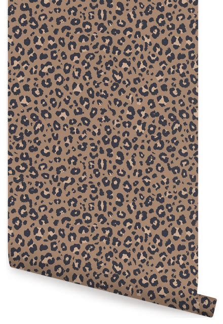 Animal Print Leopard Peel And Stick Wallpaper Contemporary