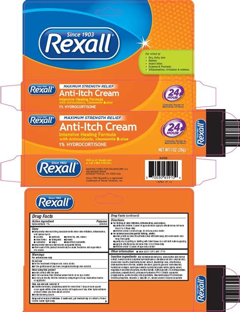 Rexall Anti Itch Maximum Strength Relief Cream Dolgencorp Llc