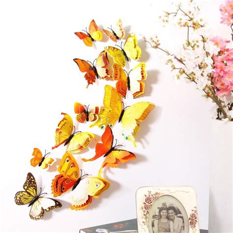 3d Butterfly Decoration12pcs Butterflies Wall Decor Magnetic Butterfly