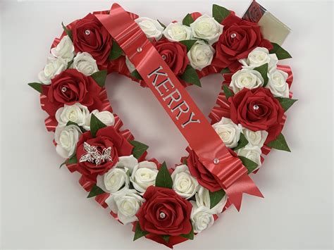 Artificial Silk Heart Wreath Extra Large Artificial Funeral Flowers