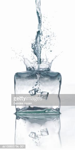 Water Turning Into Ice Within Ice Cube Stock Photo Getty Images