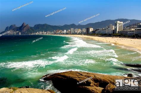 Ipanema Beach Rio De Janeiro Brazil South America Stock Photo