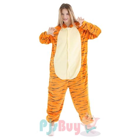 Tigger Onesie Pajamas Adult Animal Onesies Halloween Costumes Soft