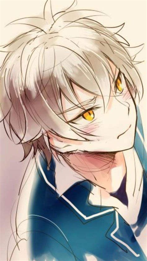 As someone of german descent who used to have blonde hair and sorta has blue eyes. Resultado de imagem para anime boy with white hair and yellow eyes | Anime, Cute anime guys ...