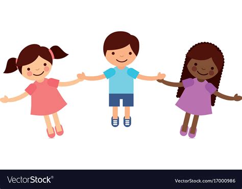 Children Holding Hands Characters Royalty Free Vector Image