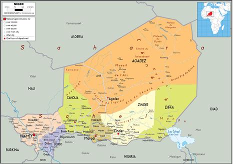 Niger Map Political Worldometer