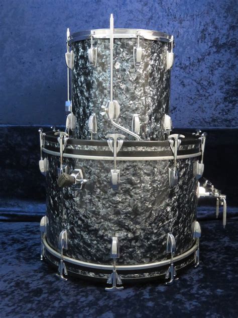 Ludwig 4 Piece Black Diamond Pearl Wood Drum Set Serial 1557581