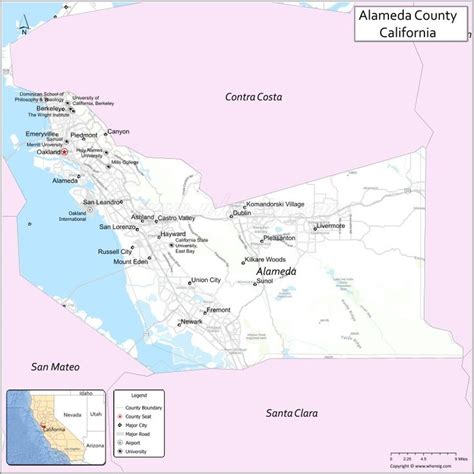 Map Of Alameda County California Where Is Located Cities Population Highways And Facts