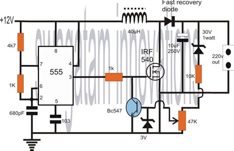 How To Convert 12v Dc To 220v Ac Using Ic555 Boost Circuit