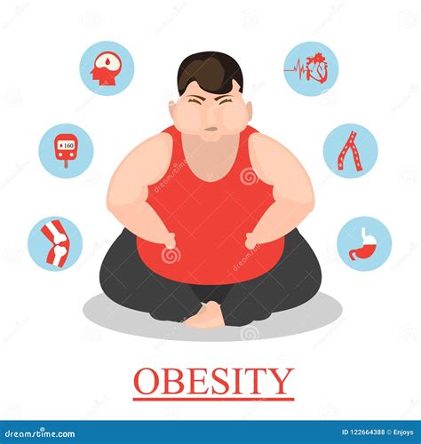 Infographic Cartoon Obesity Illustration Stock Vector Illustration Of