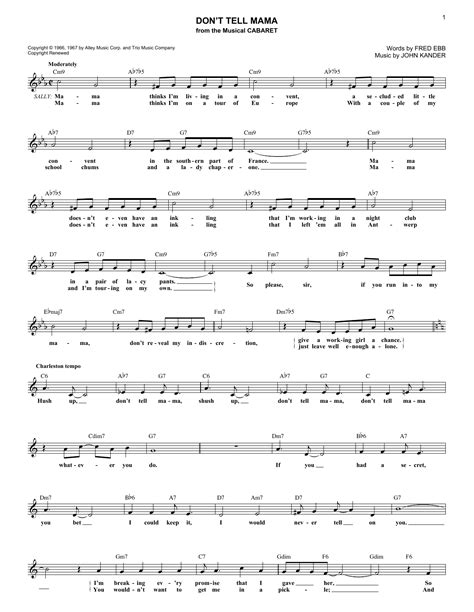 See more of don't tell mama nyc on facebook. Don't Tell Mama | Sheet Music Direct