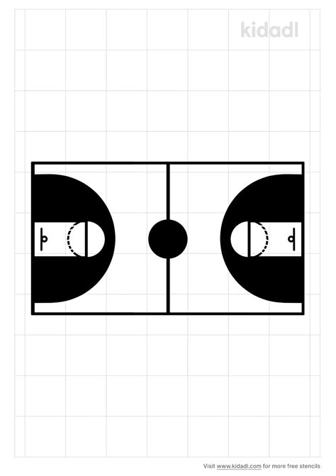 Free Basketball Court Stencil Stencil Printables Kidadl