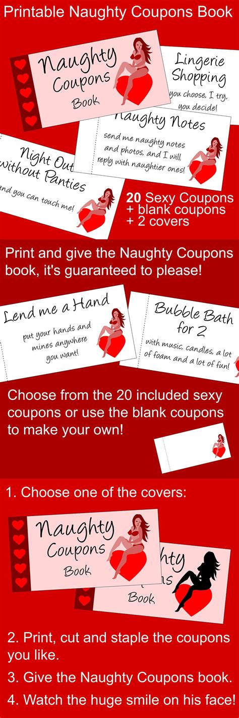 Valentines Day T For Him Sexy Printable Naughty Coupons Book With