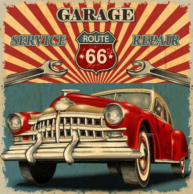 Vintage car poster grunge style vector Free vector in ...