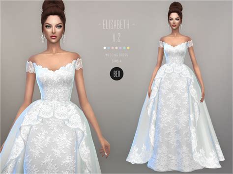 Beo Creations Wedding Dress Elisabeth V2 S4 Sims 4 Wedding