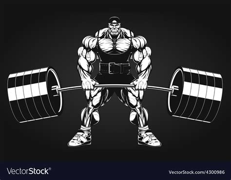 Bodybuilder With A Barbell Royalty Free Vector Image