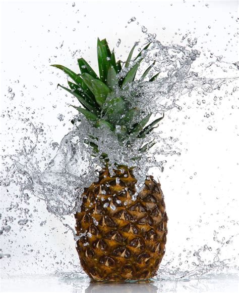 Pineapple With Water Splash Royalty Free Stock Photography Image