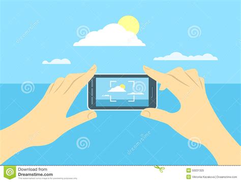 Photo Of Landscape By Mobile Phone Stock Vector Illustration Of