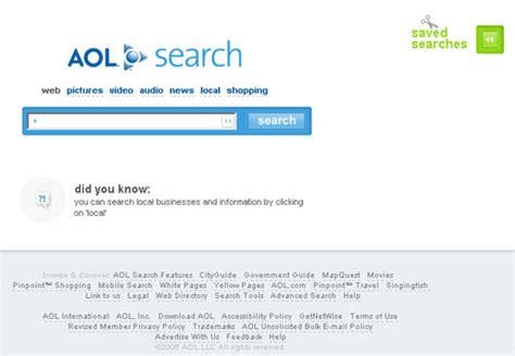 酷aol Search的saved Searches功能