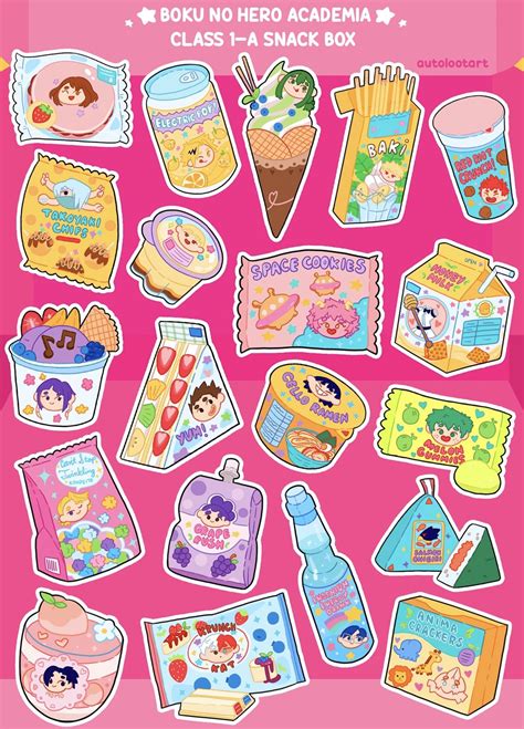 Mha Snacks Cute Kawaii Drawings Cute Stickers Cute Food Drawings