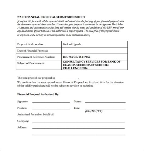 Sample Financial Proposal Template 8 Free Documents In Pdf Word