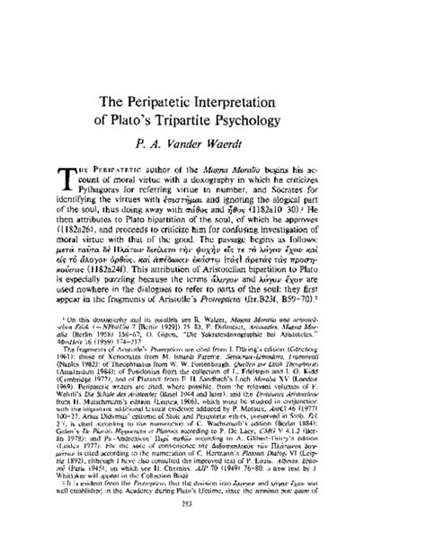 Pdf The Peripatetic Interpretation Of Platos Tripartite Psychology