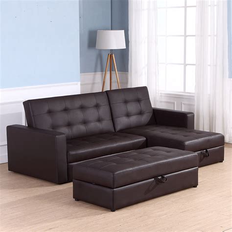 You can sit by day, sleep by night. Sofa Bed Storage Sleeper Chaise Loveseat Couch Sectional ...