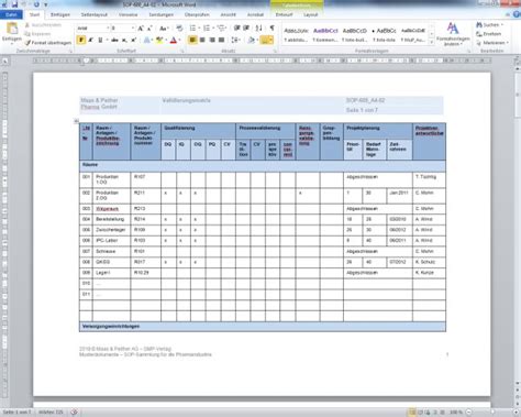 Validierungsplan formblatt / wissen zu medizinischer software :. Validierungsmasterplan | SOP | Download | GMP-Verlag ...