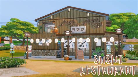 Sims 4 Speed Build Sushi Restaurant Youtube