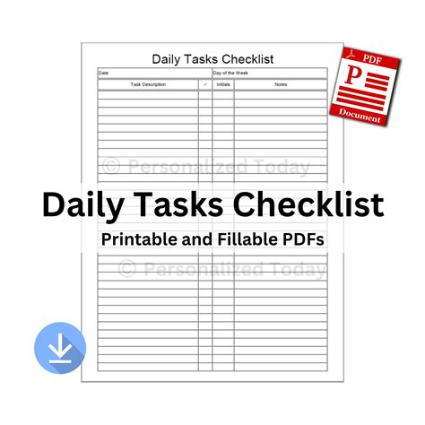 PDF Daily Tasks Checklist Tasks Reminder List IMPORTANT Please Review