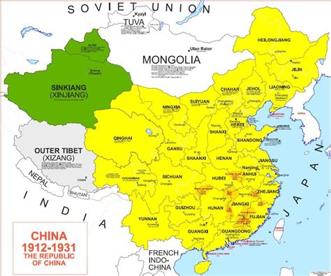 China 1912 1931 Ce China Map Map Historical Maps