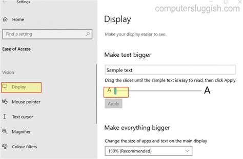 How To Make Your Windows 10 Text Bigger Pc Tutorial Computersluggish