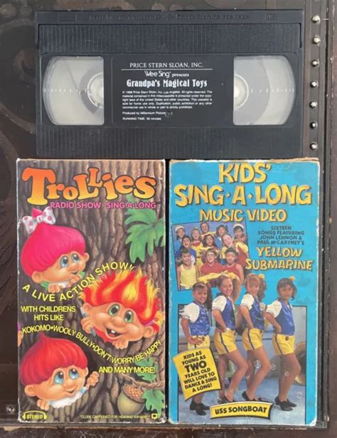 Kids Sing A Long Vhs Tape Lot Yellow Submarine Grandpas Magical Toys