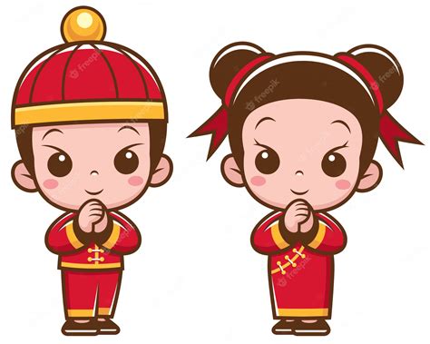 Premium Vector Cartoon Chinese Kids