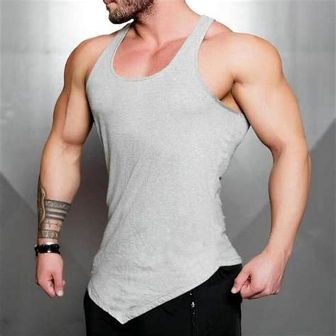 Brand Solid Color Clothing Gyms Tank Top Men Fitness Sleeveless Shirt