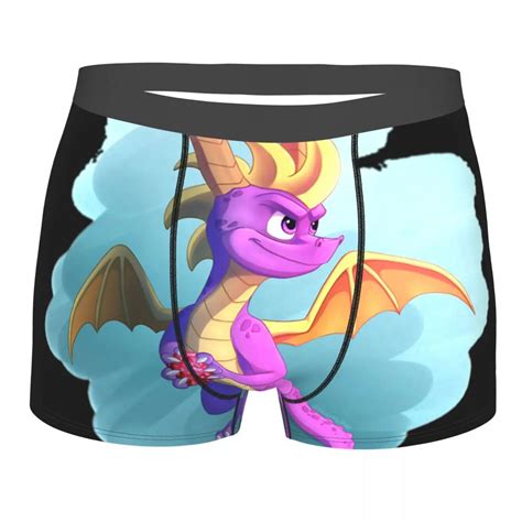 Picking Up Gems Spyro Cute Dragon Underpants Cotton Panties Mens