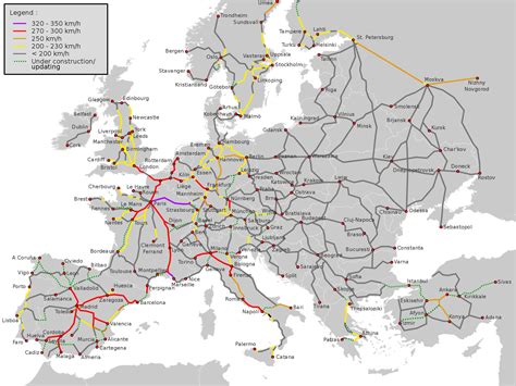 European Rail Map Europe