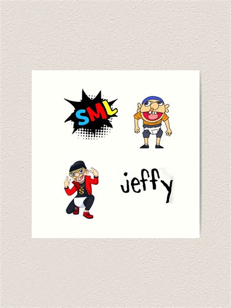 Jeffy Funny Puppet Sticker Pack Sml Supermariologan Cool Art Print