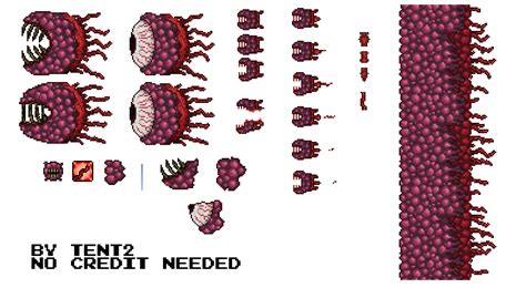 The Spriters Resource Full Sheet View Terraria Wall Of Flesh