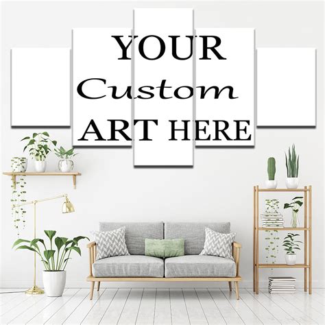 5 Piece Framed Custom Canvas Personalized Prints Buy Canvas Wall Art Online Fabtasticco