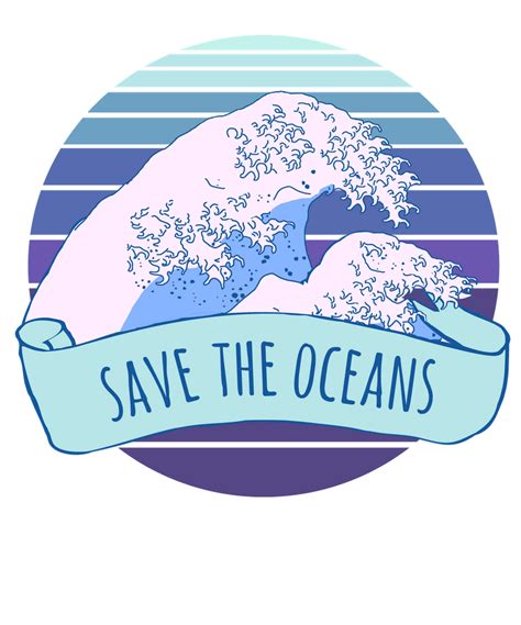 Aesthetic Save The Oceans Wholesome Great Wave Art Print By