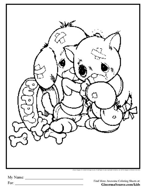 Puppy And Kitten Coloring Pages To Print Coloring Pages