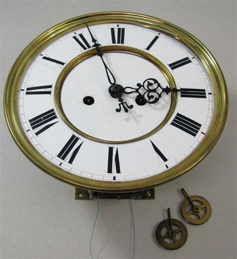 Antique German Vienna Regulator Weight Driven Wall Clock Movement Dial