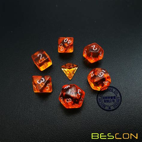 Bescon Mini Translucent Polyhedral Rpg Dice Set 10mm Small Rpg Role