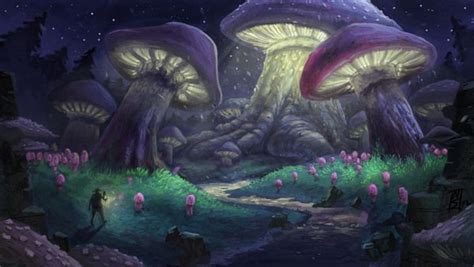 Mushroom Forest By Nikki Starostka Via Behance Fantasy Art