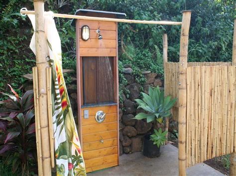 These outdoor solar showers with base can save a lot work if you can't wait to enjoy a hot shower outside find them here! It's Time For A Clean Up - 31 Backyard Showers - Rustic ...