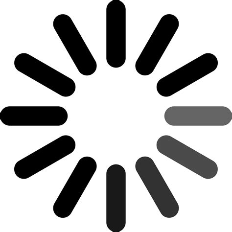 Clipart - Circular loading icon with faded black dashes.