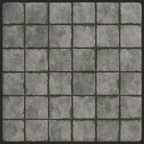 Texturecan Square Concrete Tiles With Grass Free Pbr Texture